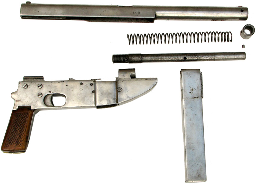 Пистолет-пулемёт Bechowiec-1, неполная разборка