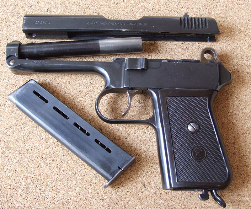 Неполная разборка пистолета ČZ vz. 38