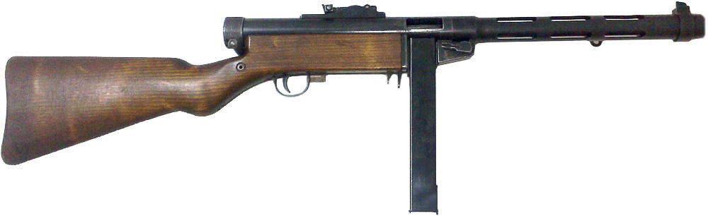 Пистолет-пулемёт Suomi KP/-31 с коробчатым магазином на 20 патронов