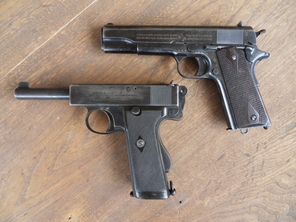 Пистолетs Webley & Scott Mark I и Colt M1911