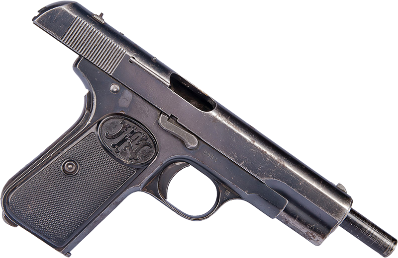 Пистолет FN Browning M1903, затвор-кожух в заднем положении